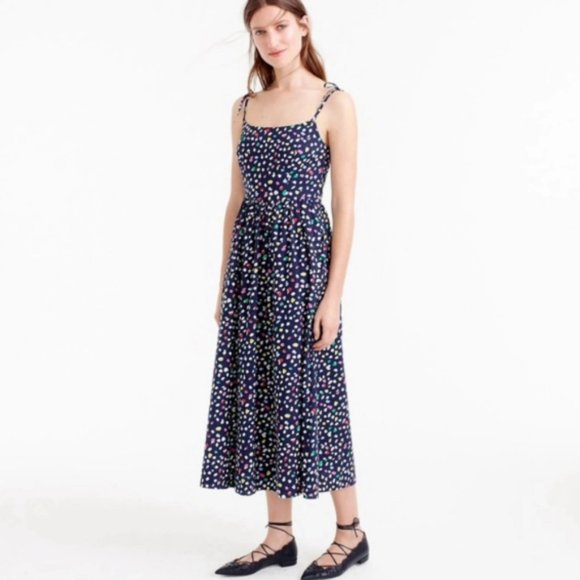 J. Crew Dresses & Skirts - J.Crew Ratti Happy Cat Print Dotted Midi Sundress